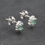 Second Hand 9ct White Gold 0.28ct Emerald & Diamond Cluster 7mm Stud Earrings 43171292