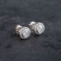 Second Hand 14ct White Gold 4mm 0.65ct Brilliant Cut Diamond Cluster Stud Earrings 43171350