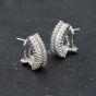Second Hand 18ct White Gold 14.8mm 1.00ct Diamond 3 Row Leverback Earrings 43171357