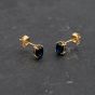 Second Hand Yellow Gold 6mm Sapphire Set Stud Earrings 43171378