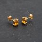 Second Hand Yellow Gold 6.5mm Citrine Oval Stud Earrings 43171380
