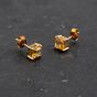 Second Hand Yellow Gold 5.5mm Citrine Square Stud Earrings 43171383
