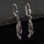 Second Hand 9ct White Gold Cubic Zirconia Three Stone 33.5mm Dropper Earrings 43171384