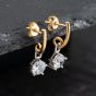 Second Hand 9ct Two Colour Gold 20mm Cubic Zirconia Set Dropper Earrings 43171385