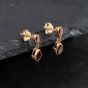 Second Hand 9ct Yellow Gold 15mm Garnet Tear Drop Dropper Earrings 43171392