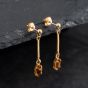 Second Hand Yellow Gold 32mm Citrine Dropper Earrings 43171393