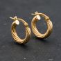 Second Hand Yellow Gold 15.5mm Twist Hoop Earrings 43171417