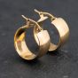 Second Hand 9ct Yellow Gold 18mm Plain Wide Hoop Earrings 43171419