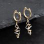 Second Hand 9ct Two Colour Gold 33.5mm Twisted Dropper Earrings 43171432