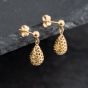 Second Hand Yellow Gold 19mm Tear Drop Dropper Earrings 43171433