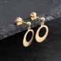 Second Hand Yellow Gold 21mm Circle Dropper Earrings 43171435