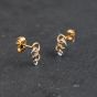 Second Hand Two Colour Gold 9.5mm Stud Earrings 43171436