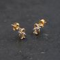Second Hand Two Colour Gold 8.5mm Stud Earrings 43171438