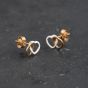 Second Hand Two Colour Gold 6.5mm Double Heart Stud Earrings 43171440