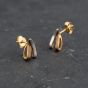 Second Hand Two Colour Gold 10mm Wishbone Stud Earrings 43171441
