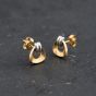 Second Hand Two Colour Gold 9mm Stud Earrings 43171445