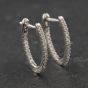 Second Hand 14ct White Gold 0.25ct Brilliant Cut Diamond Hinged 15.3mm Hoop Earrings 43171476