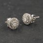 Second Hand 14ct White Gold 0.25ct Brilliant Cut Diamond Round Cluster 8mm Stud Earrings 43171481