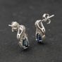 Second Hand 9ct White Gold 1.20ct Sapphire & 0.05ct Diamond Pear Shaped 12.7mm Stud Earrings 43171484