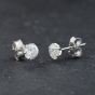 Second Hand Platinum 1.20ct Brilliant Cut Diamond Stud Earrings 43171491
