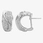 Second Hand 18ct White Gold Pave Diamond Half-Hoop Earrings 4317154