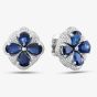Second Hand 9ct White Gold 6.25ct Sapphire & 1.20ct Brilliant Cut Diamond Large Cluster Stud Earrings 431715529