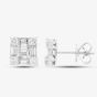 Second Hand 9ct White Gold 0.85ct Diamond Square Stud Earrings 4317165