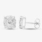 Second Hand 9ct White Gold 1.00ct Brilliant Cut Diamond Cluster Stud Earrings 4317172