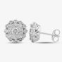 Second Hand 9ct White Gold 1.00ct Brilliant Cut Diamond Cluster Stud Earrings 4317174
