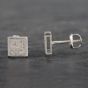 Second Hand White Gold Diamond Square Pave Set Stud Earrings 4317188