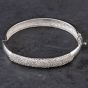 Second Hand 14ct White Gold 3.00ct Brilliant Cut Diamond Hinged Standard Bangle 4321003