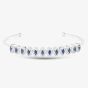Second Hand 18ct White Gold Marquise Cut Sapphire & Brilliant Cut Diamond Halo Medium Torque Bangle 43211005