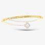 Second Hand 18ct Yellow Gold Brilliant Cut Diamond Fancy 18cm Hinged Bangle 43211008