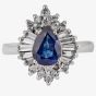 Second Hand 14ct White Gold Sapphire and Diamond Cluster Ring 4328038