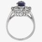 Second Hand 14ct White Gold Sapphire and Diamond Cluster Ring 4328038
