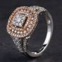 Second Hand 9ct Two Colour Gold 1.06ct Diamond Cluster Ring 4328068