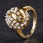 Second Hand 9ct Yellow Gold 0.90ct Brilliant Cut Diamond Multi Stone Cluster Ring 4328122