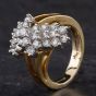 Second Hand 14ct Yellow Gold 1.37ct Brilliant Cut Diamond Multi Stone Cluster Ring 4328123