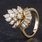 Second Hand 14ct Yellow Gold 2.15ct Diamond Abstract Cluster Ring 4328144