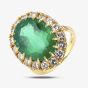 Second Hand 18ct Yellow Gold 12.00ct Emerald & Diamond Cluster Ring 4328167