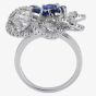 Second Hand 18ct White Gold 2.29ct Sapphire & 2.00ct Diamond Flower Cluster Ring 4328189