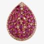 Second Hand 14ct Rose Gold 5.12ct Round Ruby & 0.62ct Diamond Pear Shape Ring 4328260