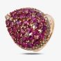 Second Hand 14ct Rose Gold 5.12ct Round Ruby & 0.62ct Diamond Pear Shape Ring 4328260