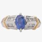 Second Hand 14ct White Gold Six Claw Sapphire and Diamond Ring 4328301