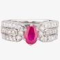 Second Hand 18ct White Gold Ruby and Diamond Ring Set 4328312