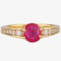 Second Hand 18ct Yellow Gold Ruby and Diamond Ring 4328326