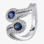 Second Hand 18ct White Gold 1.00ct Sapphire & 0.80ct Diamond Twist Ring 4328395