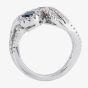 Second Hand 18ct White Gold 1.00ct Sapphire & 0.80ct Diamond Twist Ring 4328395