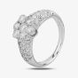 Second Hand 18ct White Gold Diamond Flower Cluster Ring 4328416