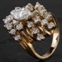 Second Hand 14ct Yellow Gold Marquise 3.25ct Diamond Cluster Ring 4328533